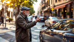 Ringraziare le auto con la mano attraversando la strada è tipico di queste persone